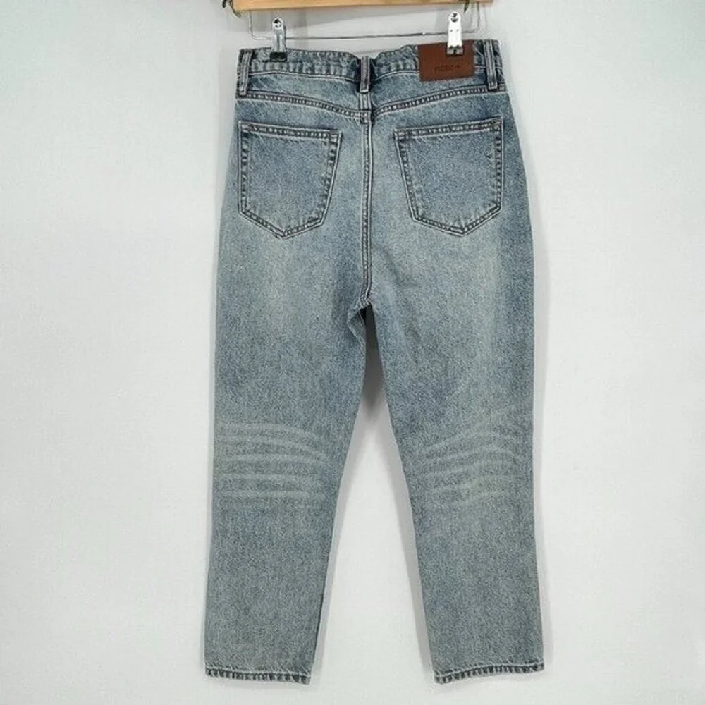 HIDDEN Los Angeles High Rise Distressed‎ Straight Leg Jeans Light Wash 27